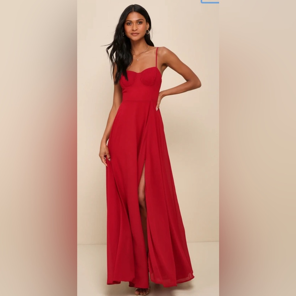 Lulu's Cause for Commotion Red Maxi Dress - Size S